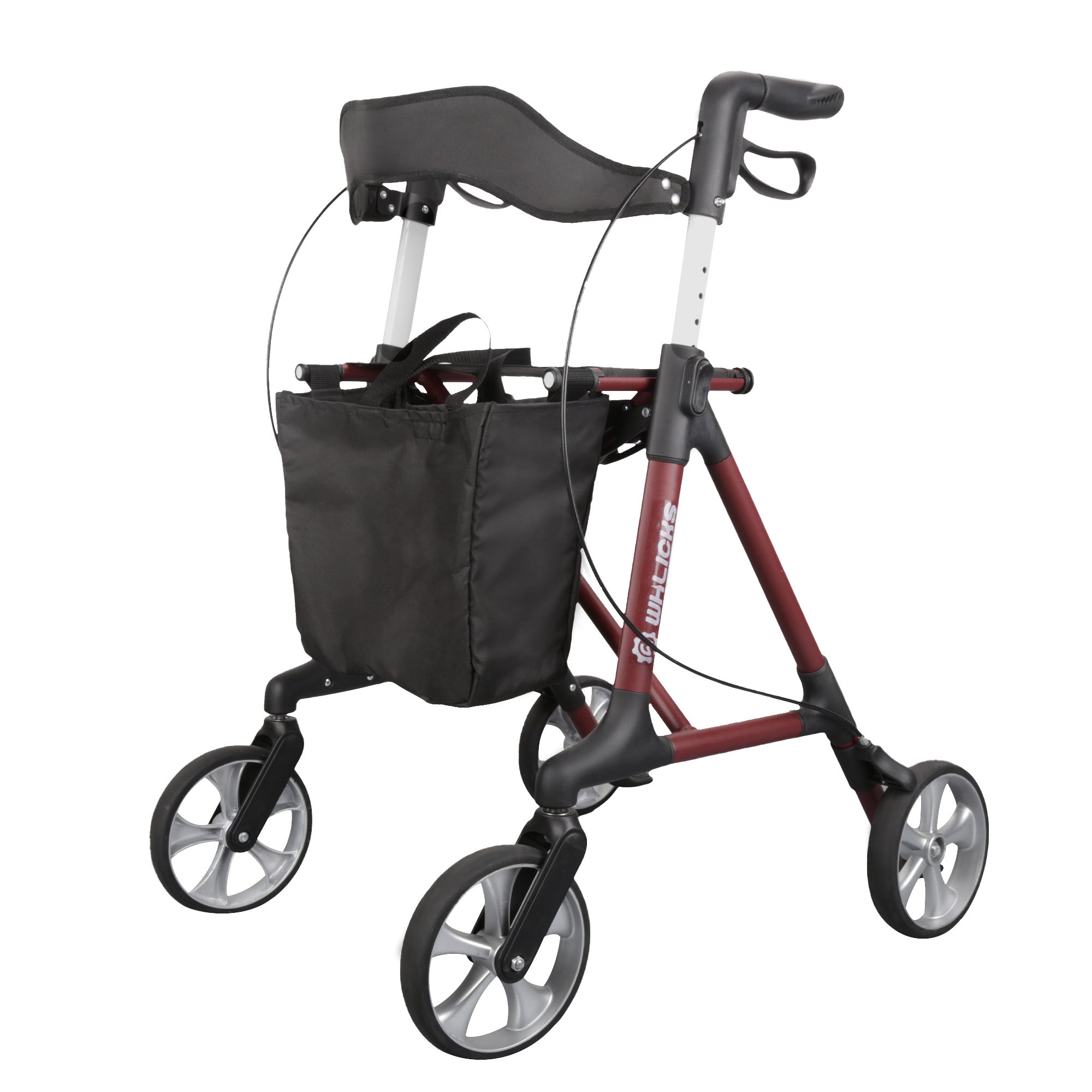 Heavy Duty Rollator Walker for Seniors, Lightweight 16 lbs, Foldable with Seat