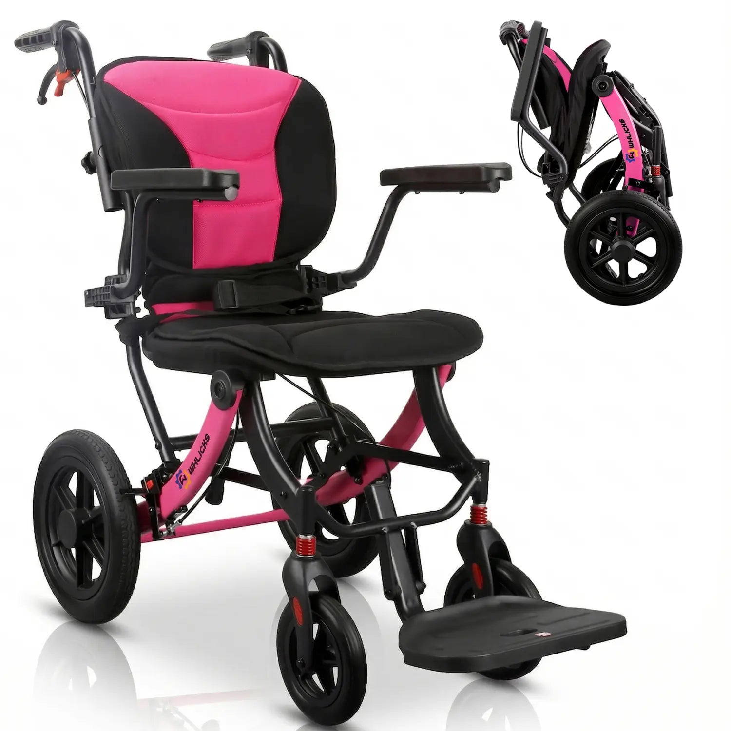 A04S Foldable Wheelchair – Ergonomic Travel Chair with 12″ All-Terrain Wheels