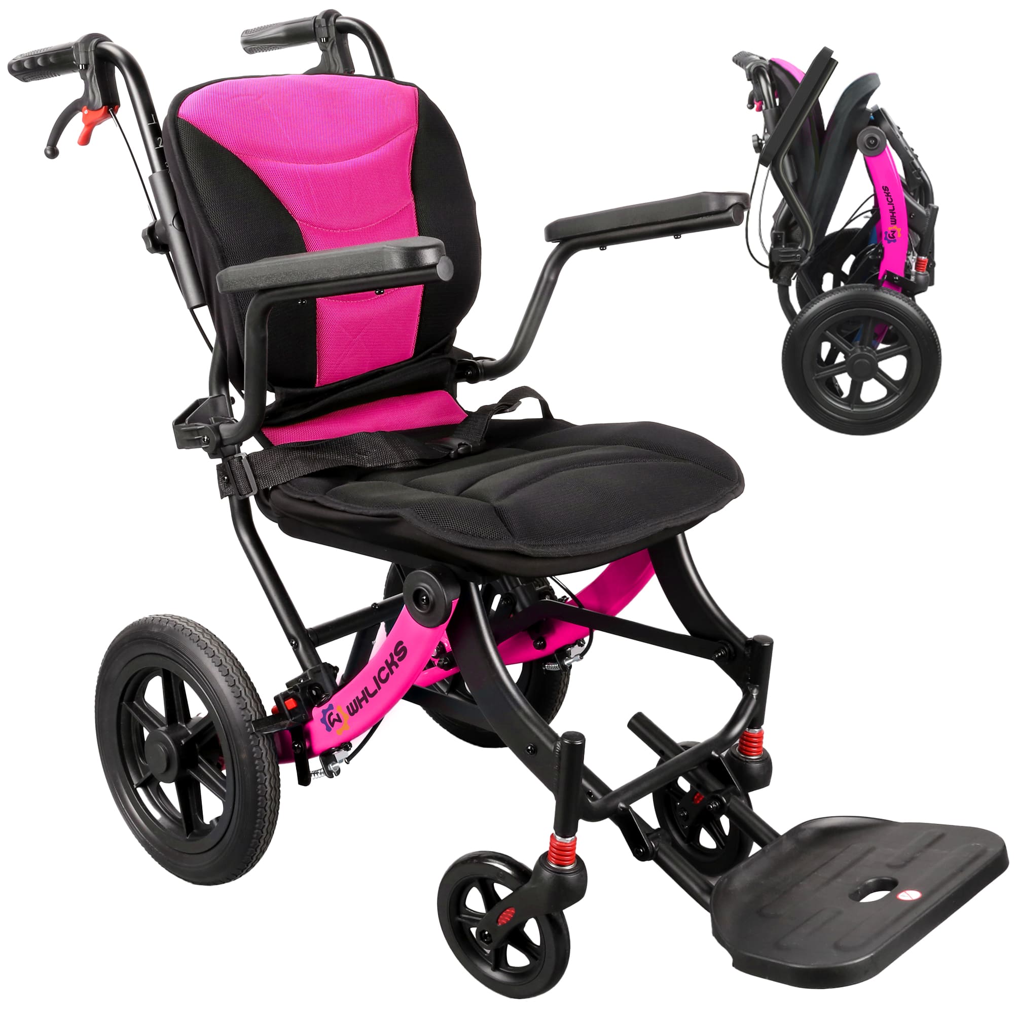 A04S Foldable Wheelchair – Ergonomic Travel Chair with 11″ All-Terrain Wheels