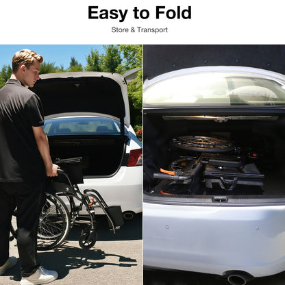 Person loading a wheelchair into a car trunk#color_black