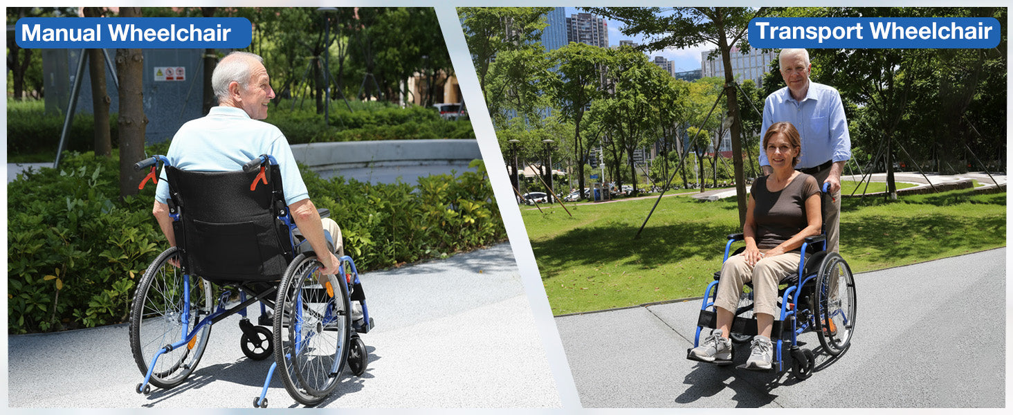 Transport wheelchair vs manual wheelchair