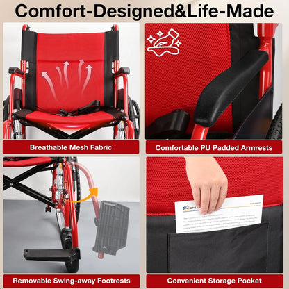 Premium Manual Wheelchair – 6 Colors, Lightweight & Ergonomic