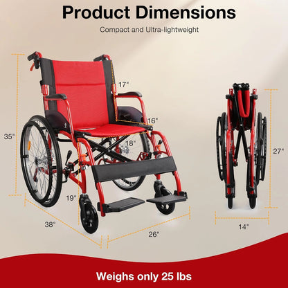 Premium Manual Wheelchair – 6 Colors, Lightweight & Ergonomic