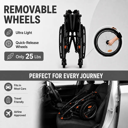 Premium Manual Wheelchair – 6 Colors, Lightweight & Ergonomic