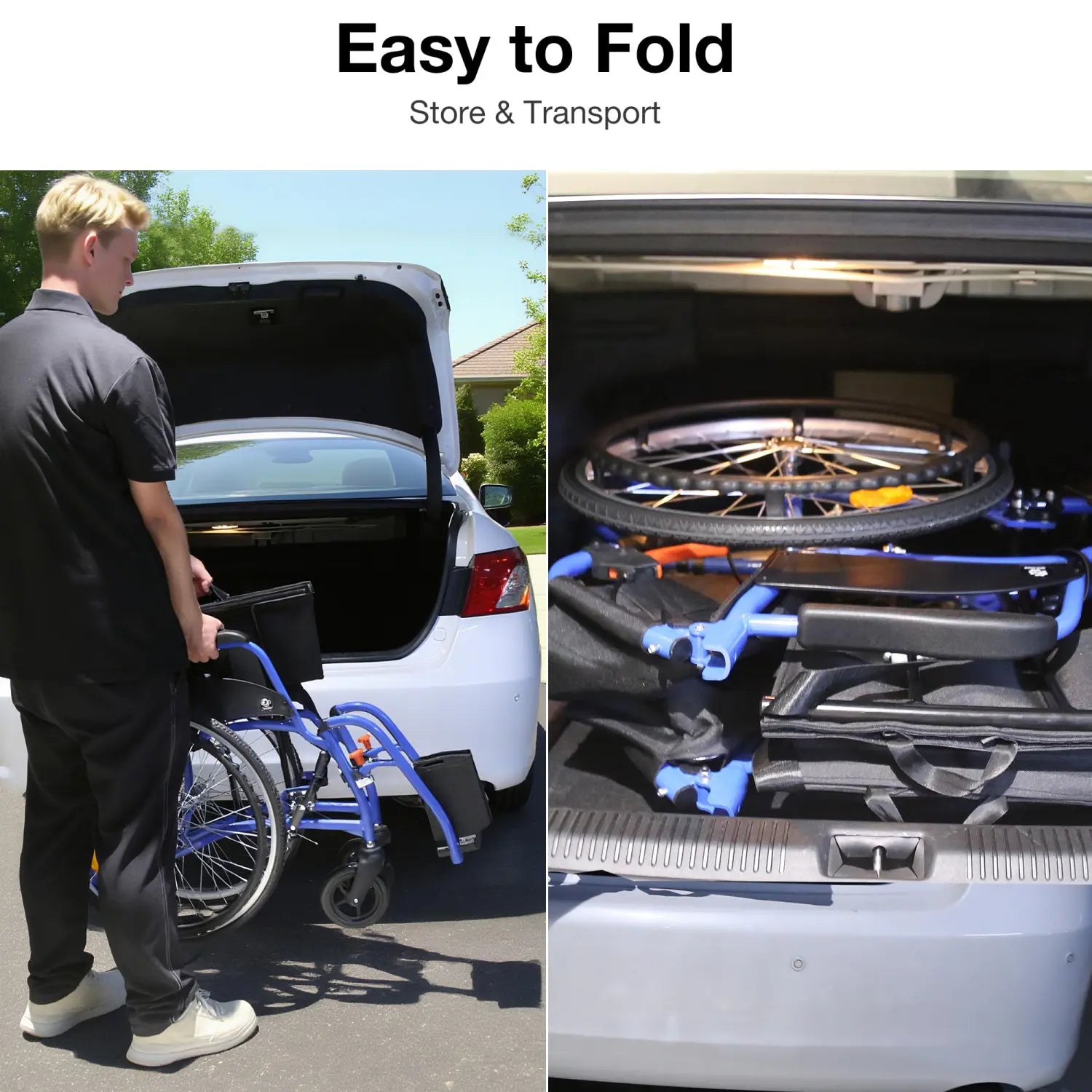 Lightweight Manual Wheelchair with Quick-Release Wheels