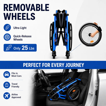 Premium Manual Wheelchair – 6 Colors, Lightweight & Ergonomic