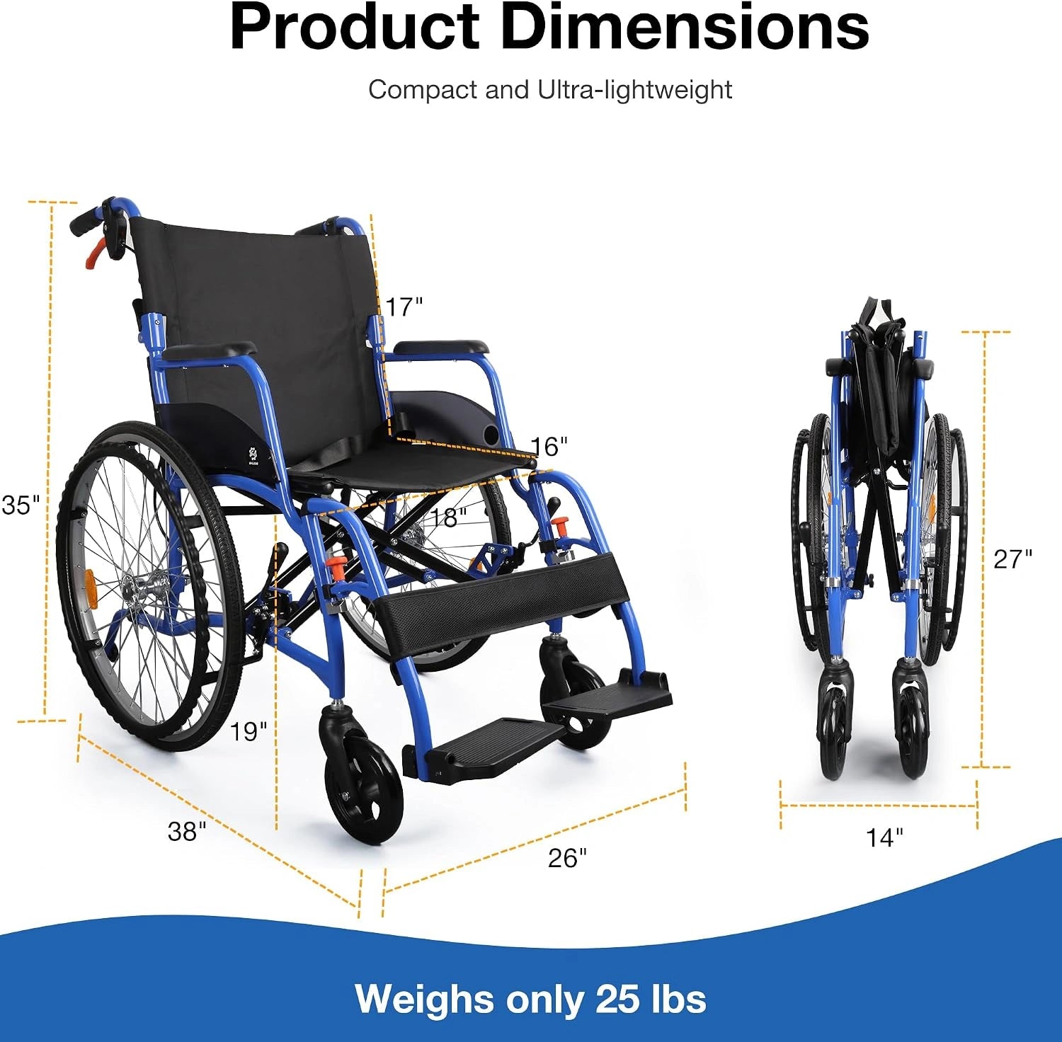 Premium Manual Wheelchair – 6 Colors, Lightweight & Ergonomic