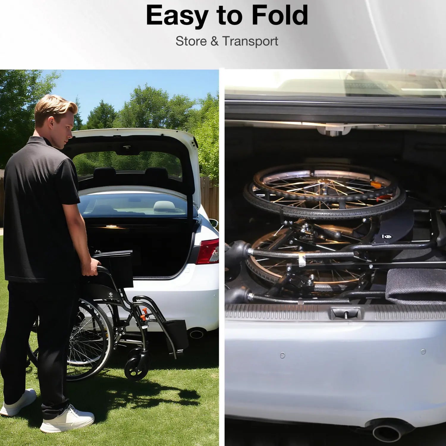 Lightweight Manual Wheelchair with Quick-Release Wheels