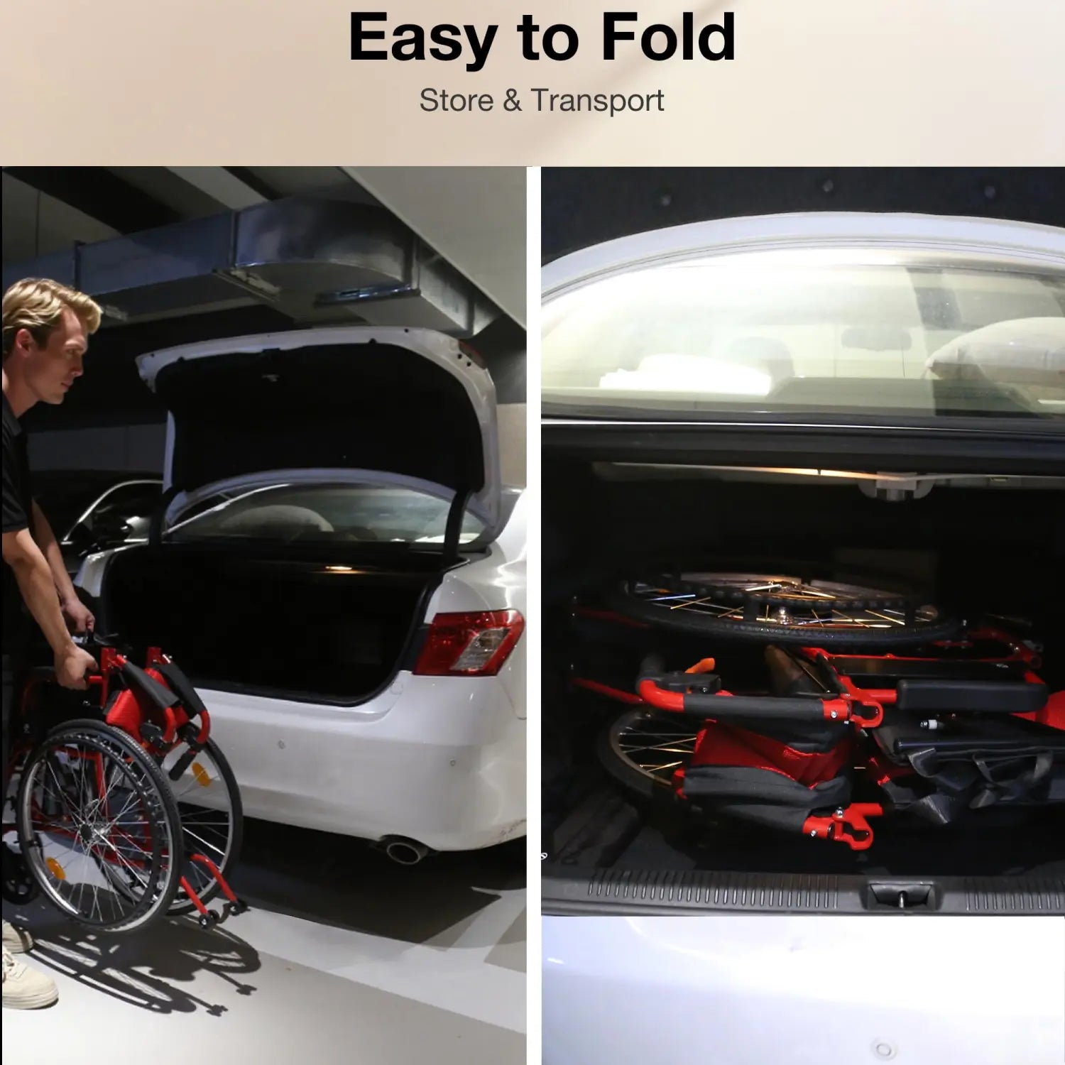 Lightweight Manual Wheelchair with Quick-Release Wheels