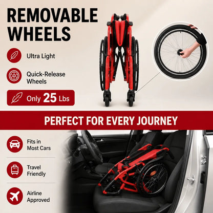 Premium Manual Wheelchair – 6 Colors, Lightweight & Ergonomic