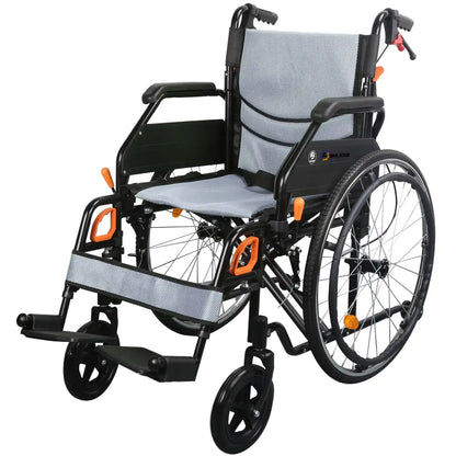Manual Wheelchair for Adults with Quick-Release 24" Rear Wheels