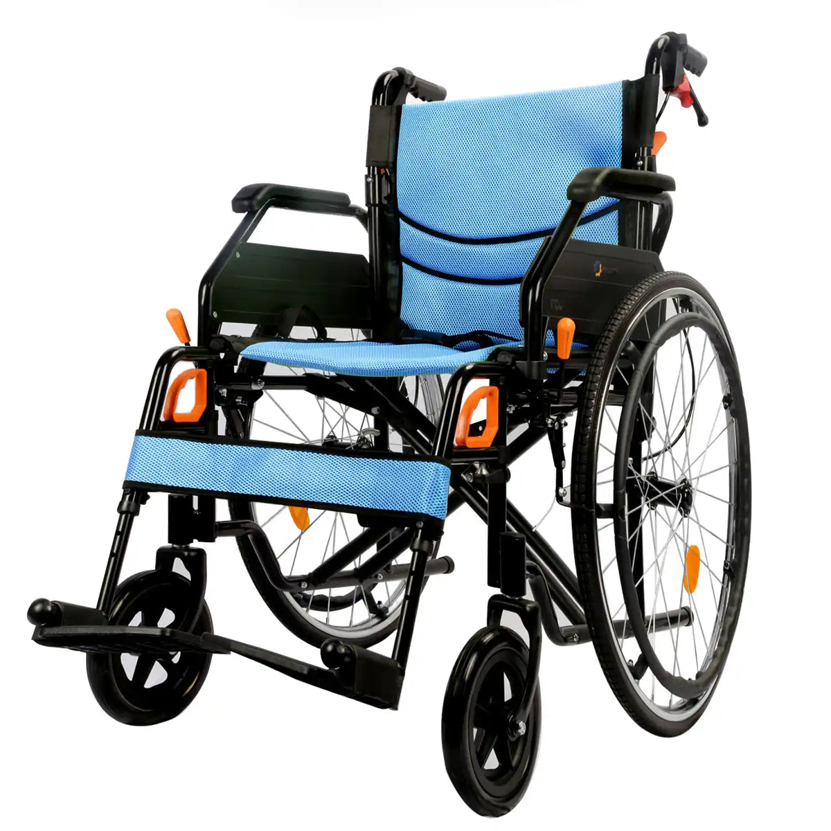 Manual Wheelchair for Adults with Quick-Release 24" Rear Wheels