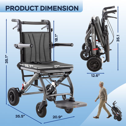 2-in-1 Transport Wheelchair & Shower Chair