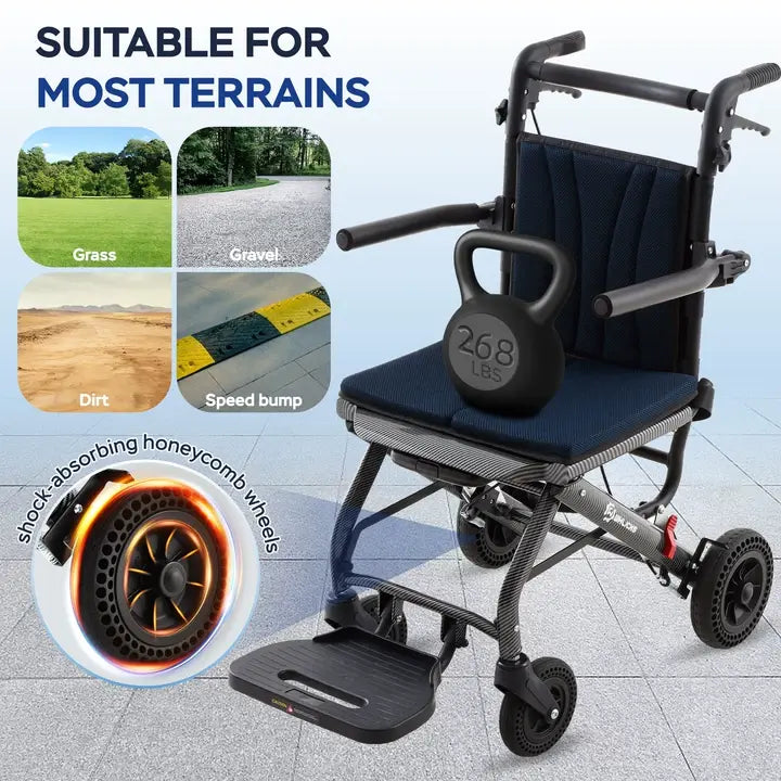 2-in-1 Transport Wheelchair & Shower Chair