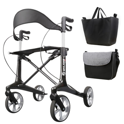 Ultra-Light Carbon  Rollator Walker – Foldable, Strong, and Travel-Friendly