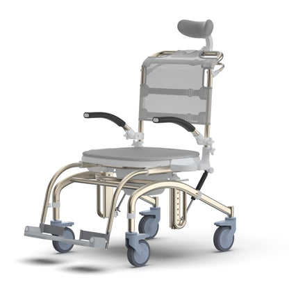 Lightweight Commode Shower Chair, Portable Bathroom Wheelchair