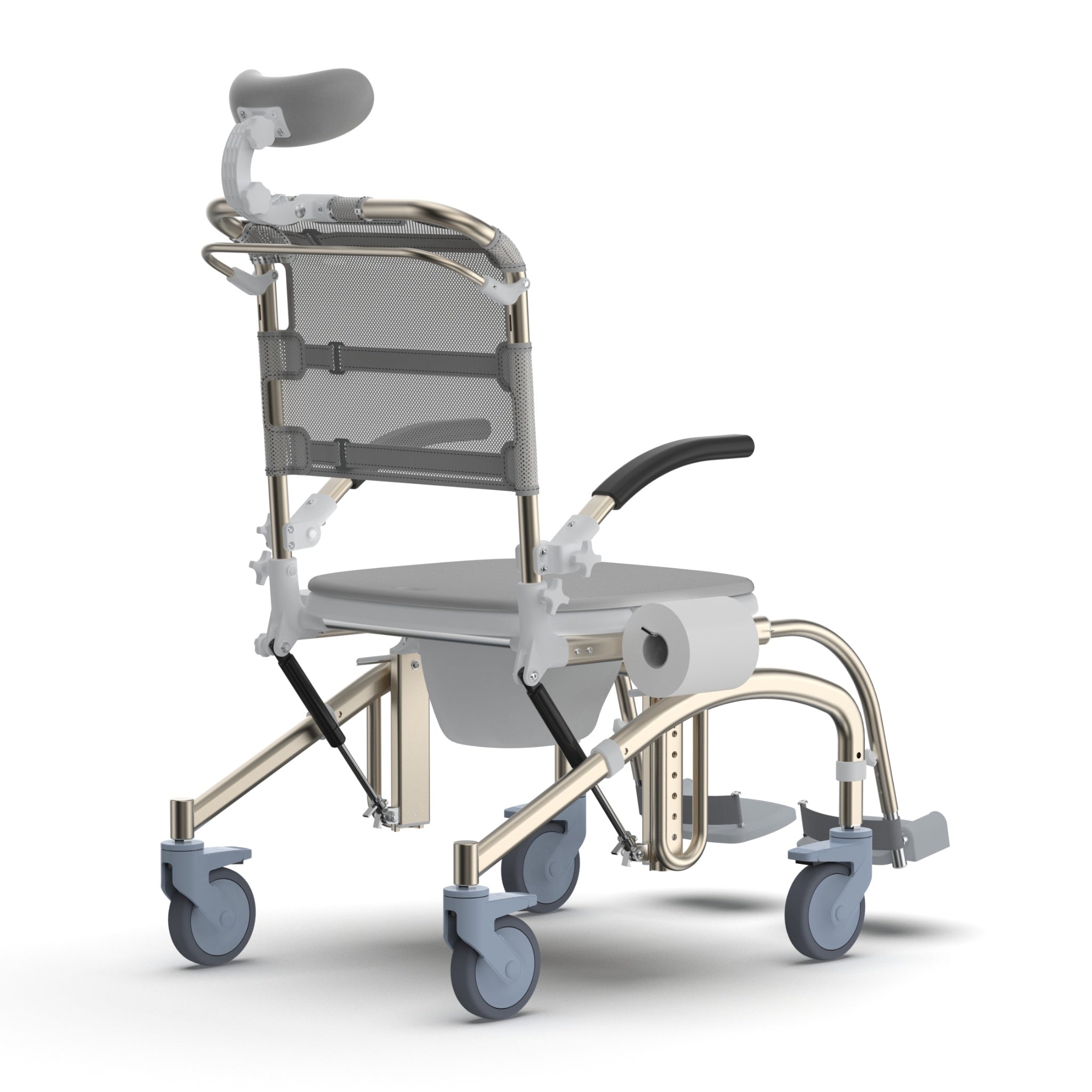 Lightweight Commode Shower Chair, Portable Bathroom Wheelchair