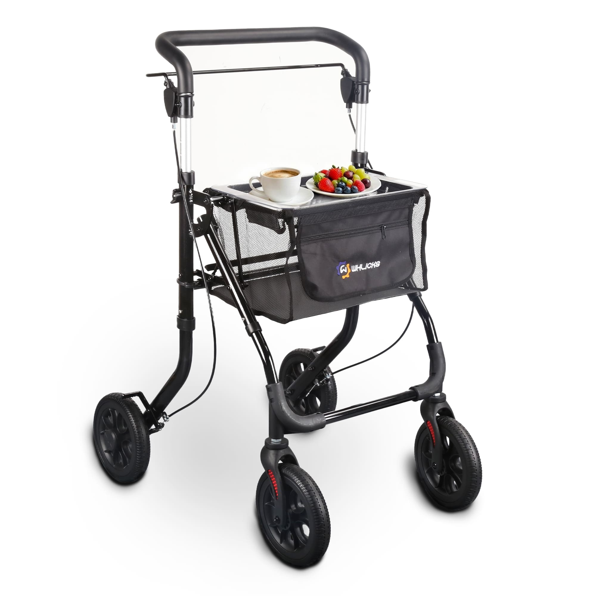 Lightweight Rollator Walker with Soft Wheels & Adjustable Height