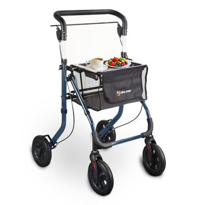 Lightweight Rollator Walker with Soft Wheels & Adjustable Height