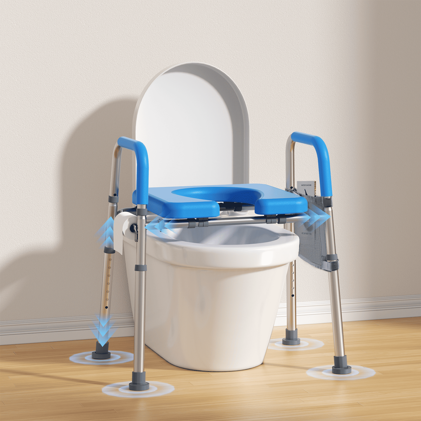 Whlicks Raised Toilet Seat with Handles for Seniors– Adjustable & Comfortable Support