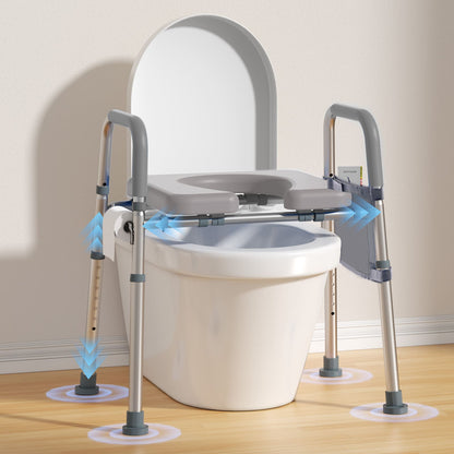 Whlicks Raised Toilet Seat with Handles for Seniors– Adjustable & Comfortable Support