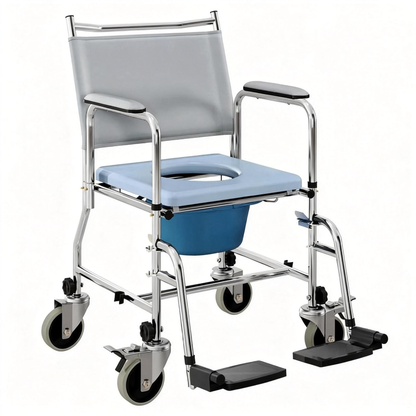4-in-1 Foldable Rolling Home Chair with Padded Seat and Footrests