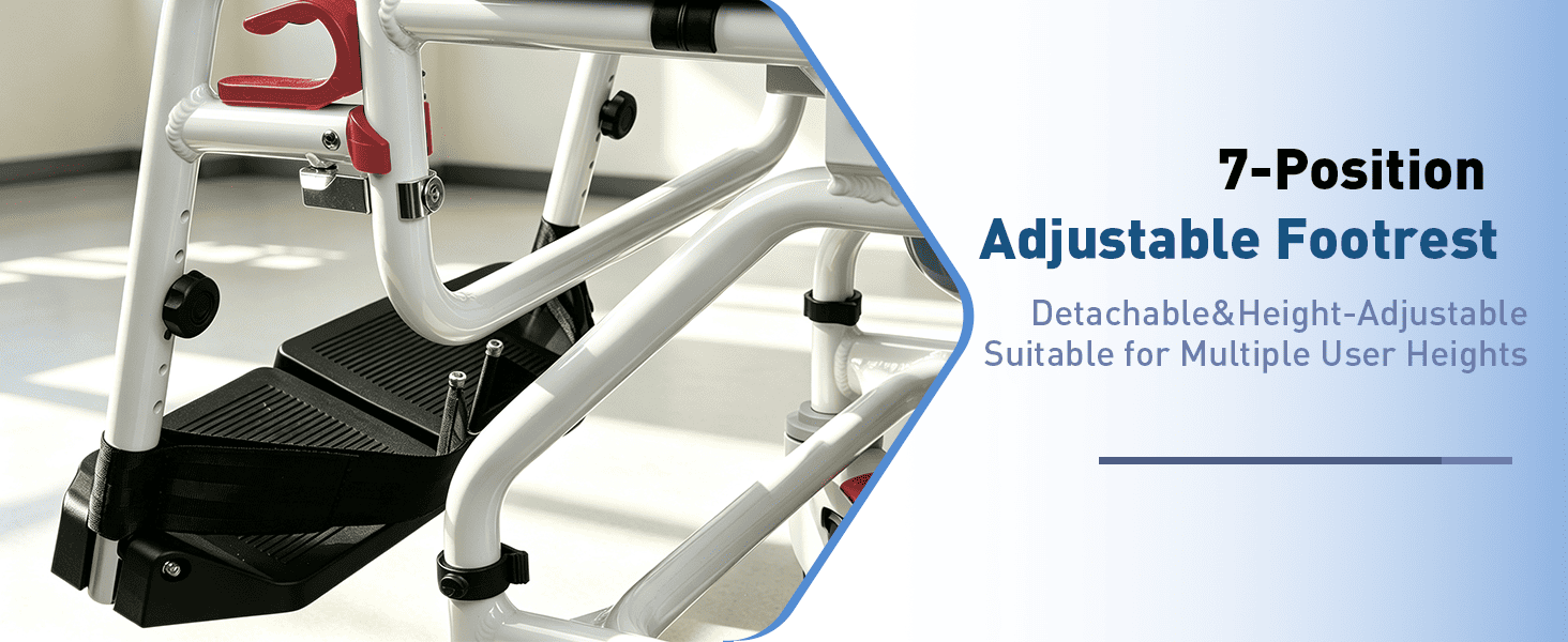 265 lb capacity reclining shower wheelchair with aluminum alloy frame