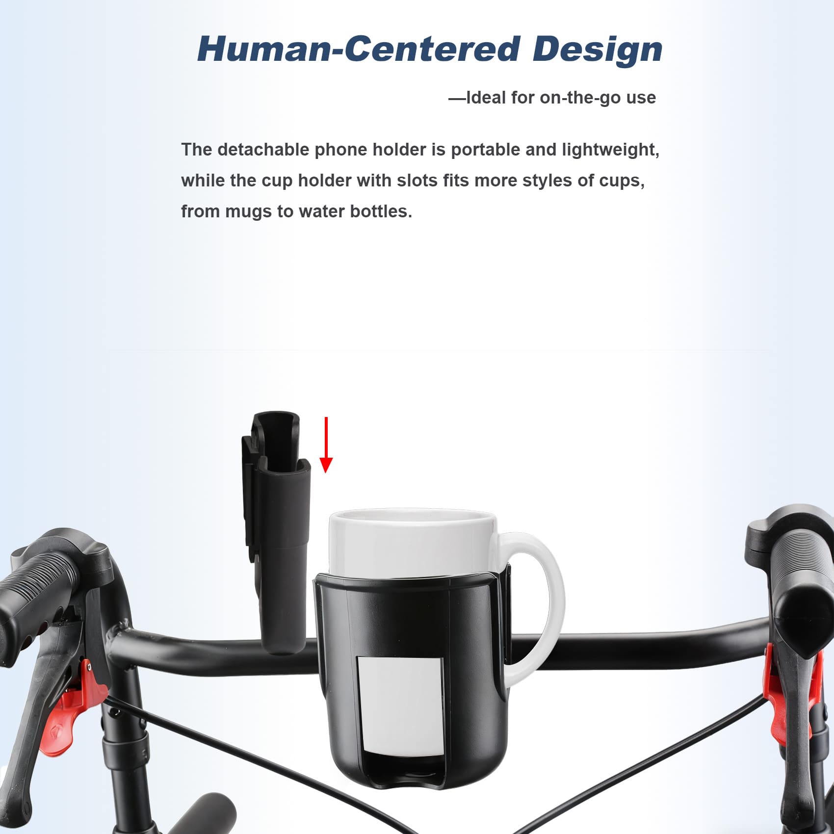 Hands-Free 2-in-1 Cup & Phone Holder for Seniors – Fits Walkers, Rollators & Wheelchairs