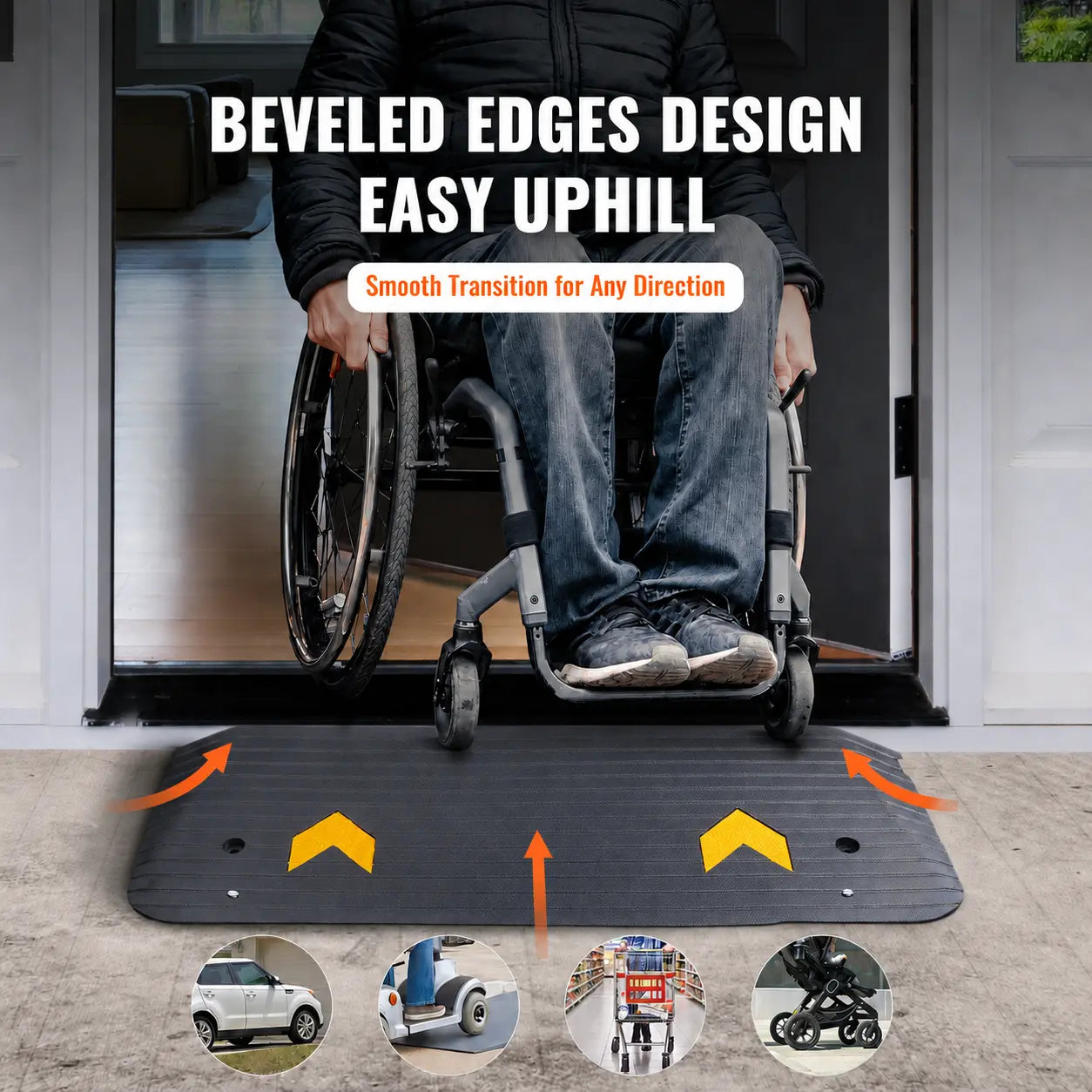 Rubber Threshold Ramp for Mobility Access