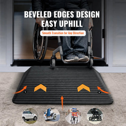 Rubber Threshold Ramp for Wheelchairs & Mobility Scooters