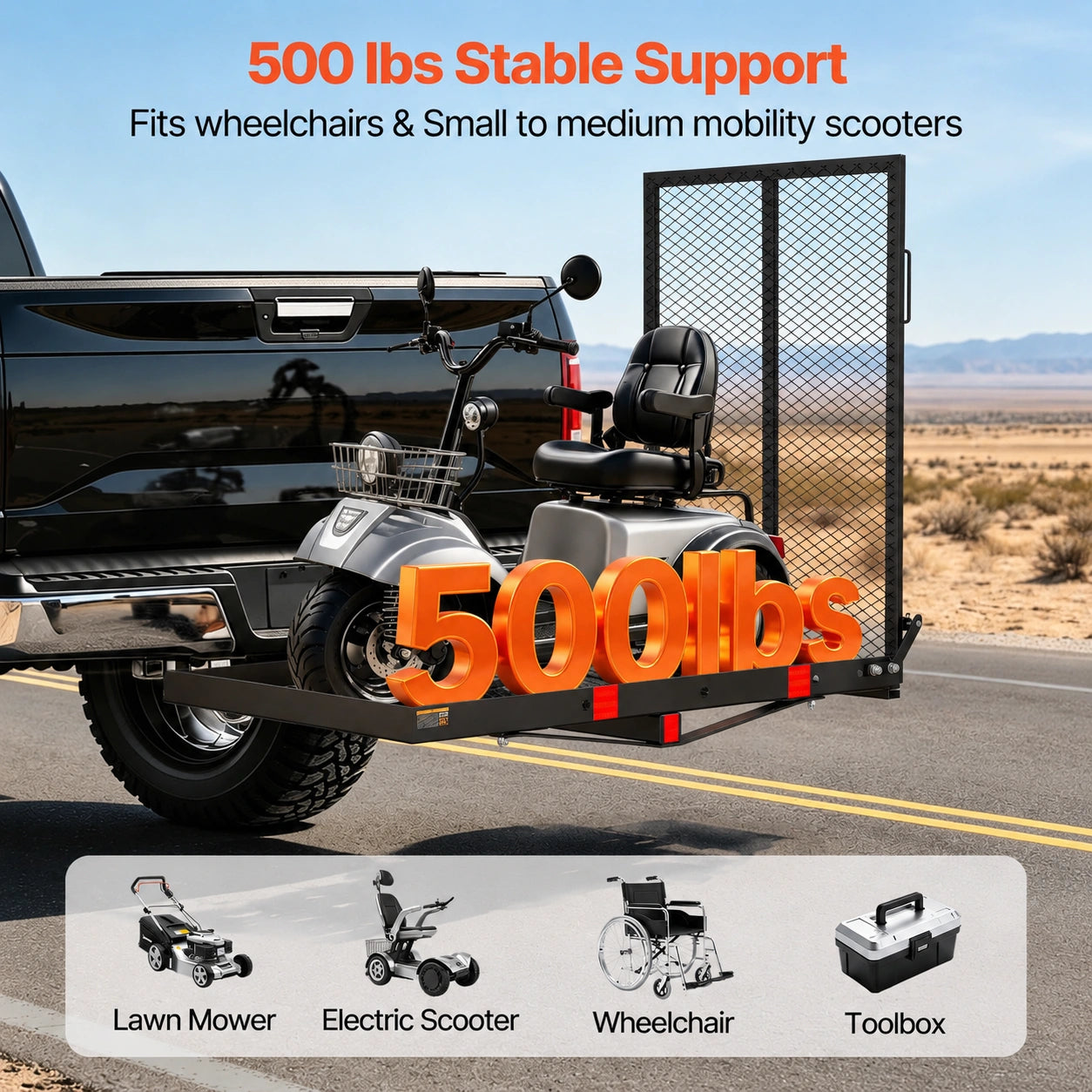 hitch mounted wheelchair carrier compatible with SUV truck van and car