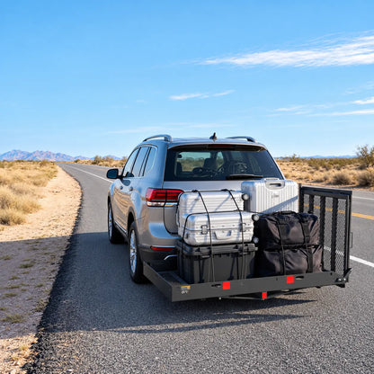 Heavy Duty Hitch Mount Wheelchair Carrier, 500 lbs Capacity with Folding Ramp