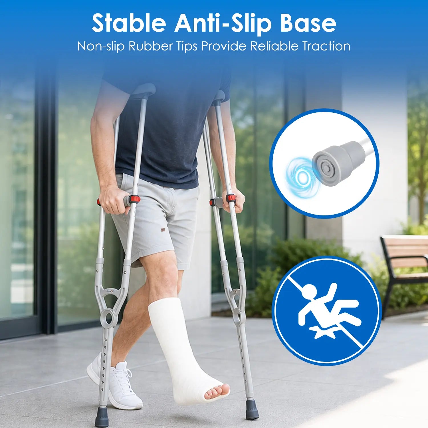 Ultra-Light Heavy-Duty Crutches with Multi-Point Adjustment