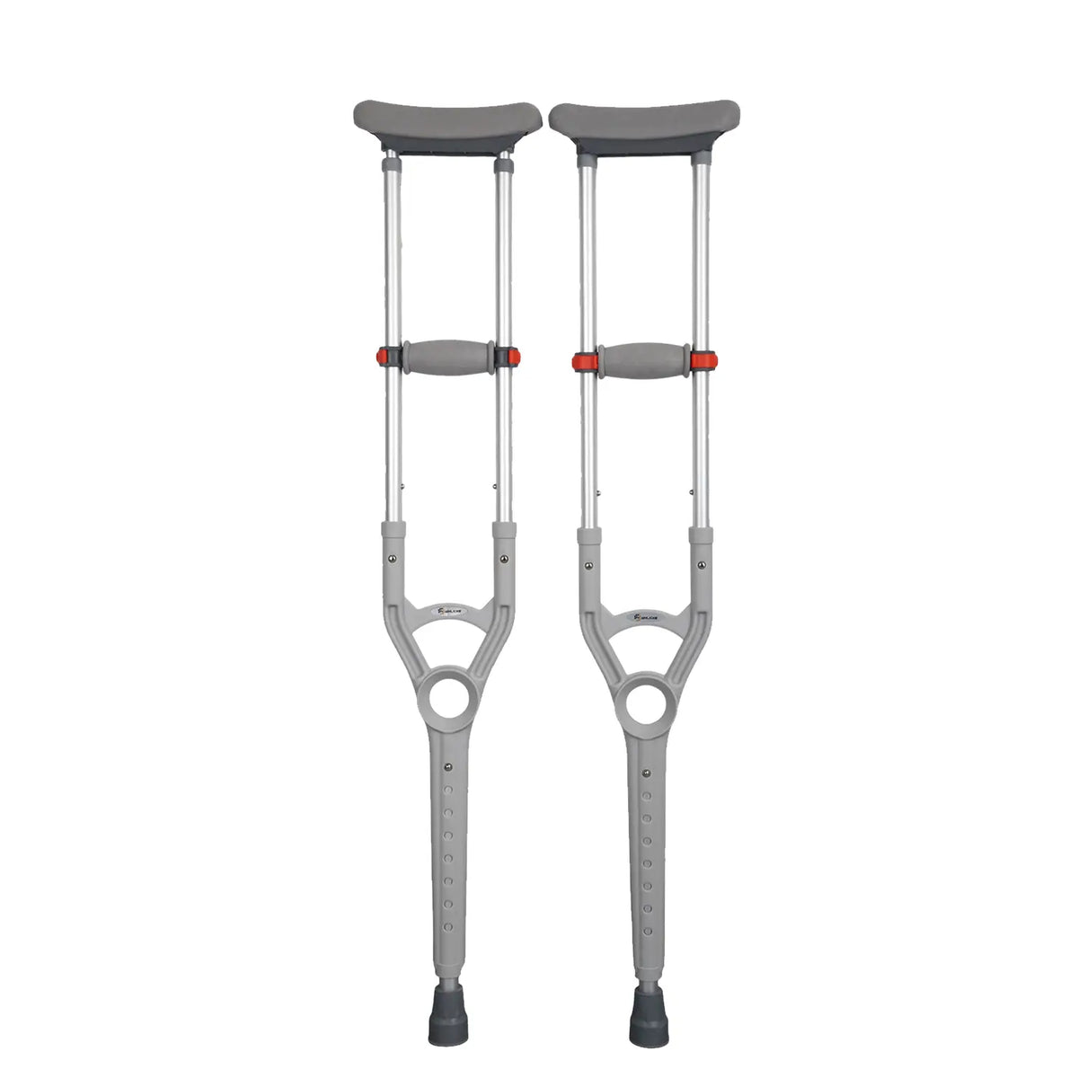 WHLICKS crutch with quick-release foot.
