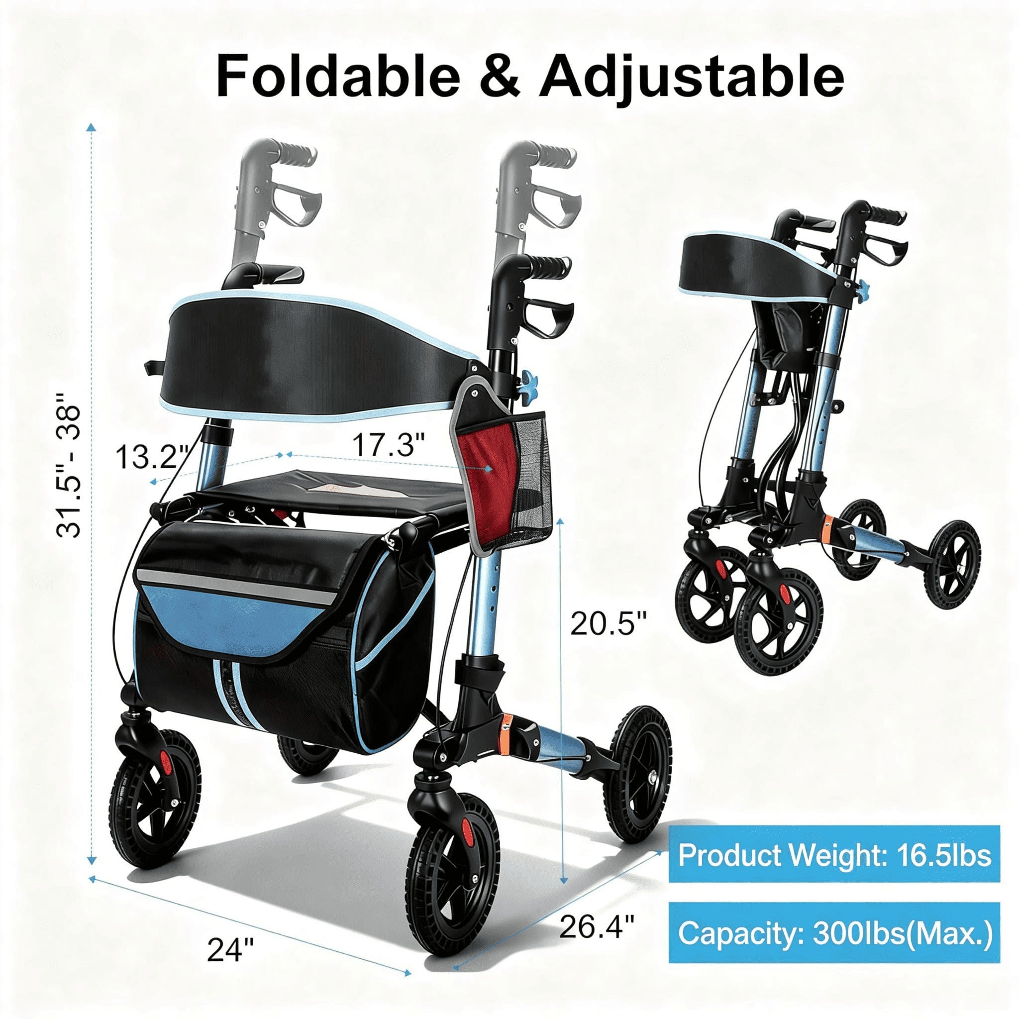 lightweight and foldable walker