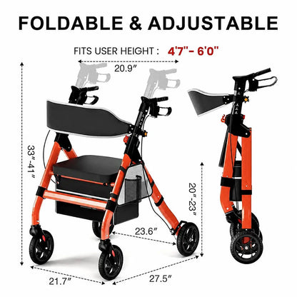 WHLICKS lightweight transport wheelchair with foldable and adjustable.