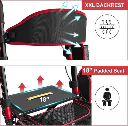 rollator with seat safty