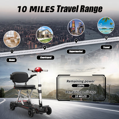 Mobifree Manual Folding Mobility Scooter for Seniors Portable Travel Mobility Scooter Easy Transport