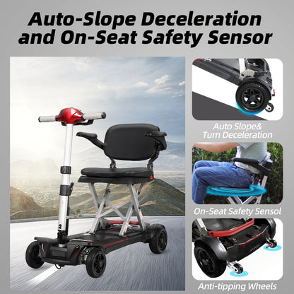 Mobifree Manual Folding Mobility Scooter for Seniors Portable Travel Mobility Scooter Easy Transport