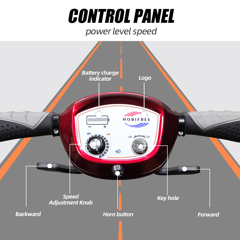 Mobifree Manual Folding Mobility Scooter for Seniors Portable Travel Mobility Scooter Easy Transport
