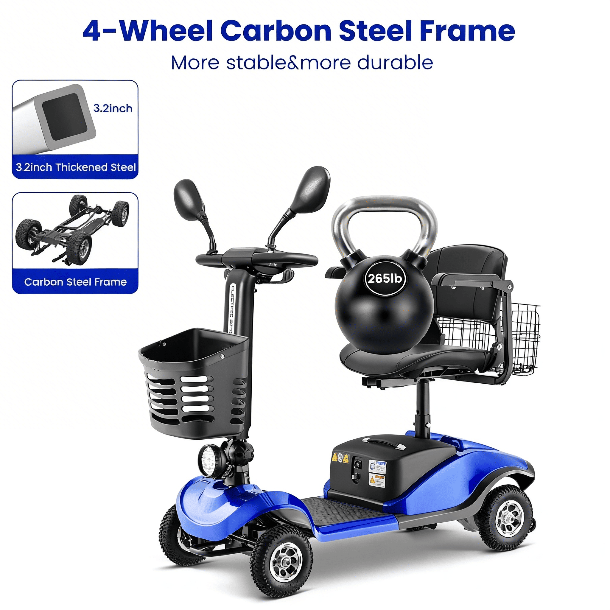 Folding Mobility Scooter for Adults Portable Travel Mobility Scooter for Seniors