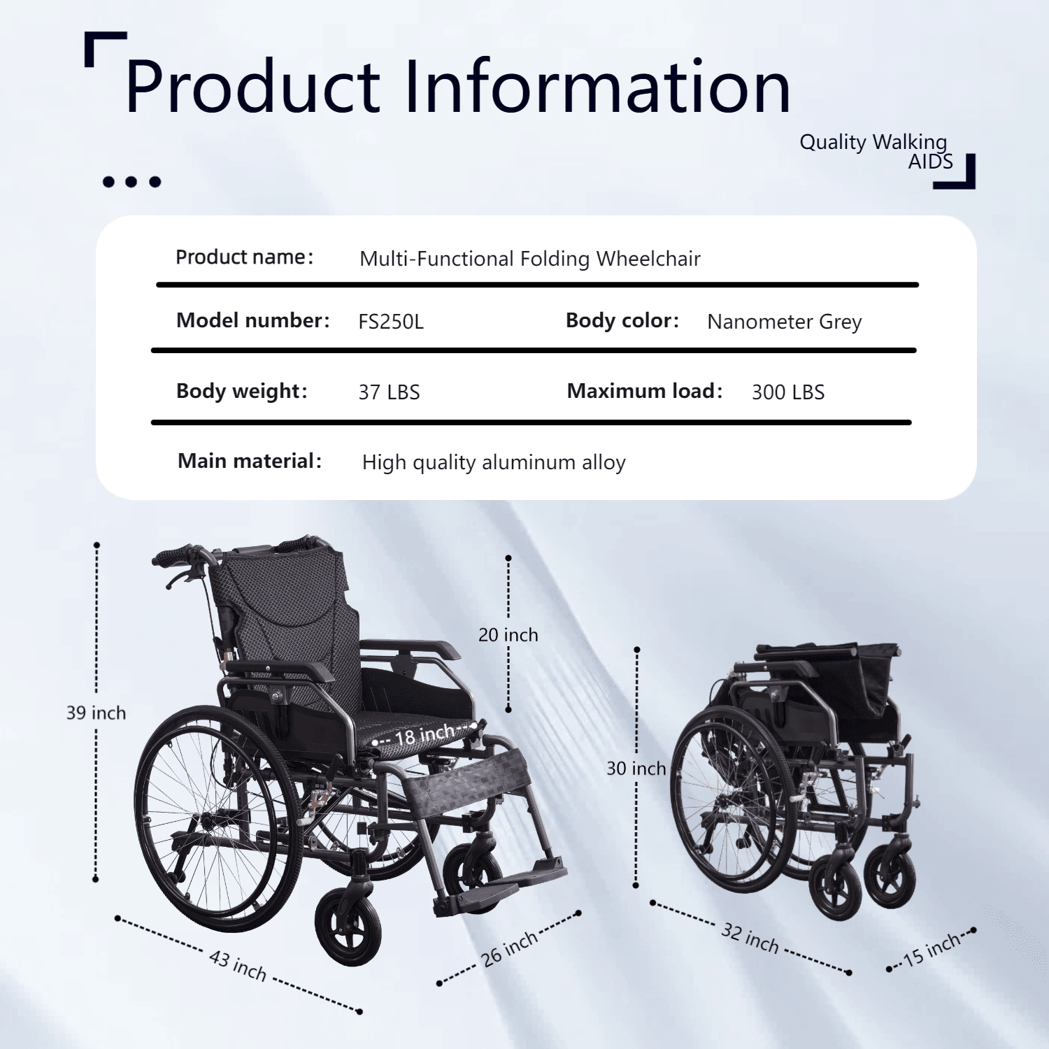 Multi-Functional Lightweight Wheelchair – Designed for Comfort & Independence