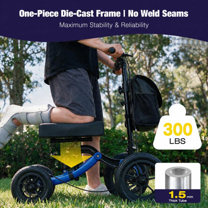 All Terrain Knee Scooter for Foot Injuries, 15" Big Knee Pad