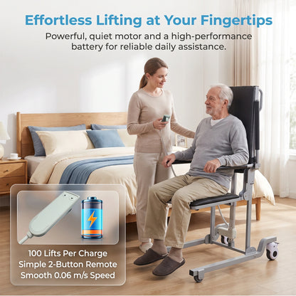 Electric Floor Lift Chair, Height-Adjustable Patient Transfer Chair, 330 lb