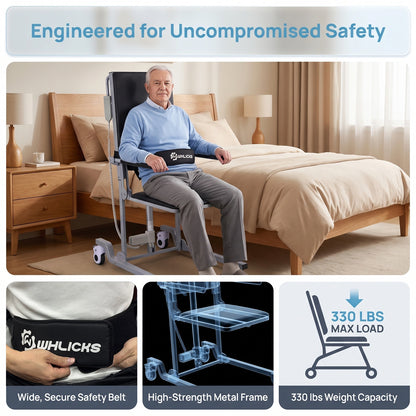 Electric Floor Lift Chair, Height-Adjustable Patient Transfer Chair, 330 lb
