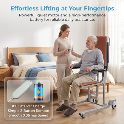 Electric Floor Lift Chair, Height-Adjustable Patient Transfer Chair, 330 lb