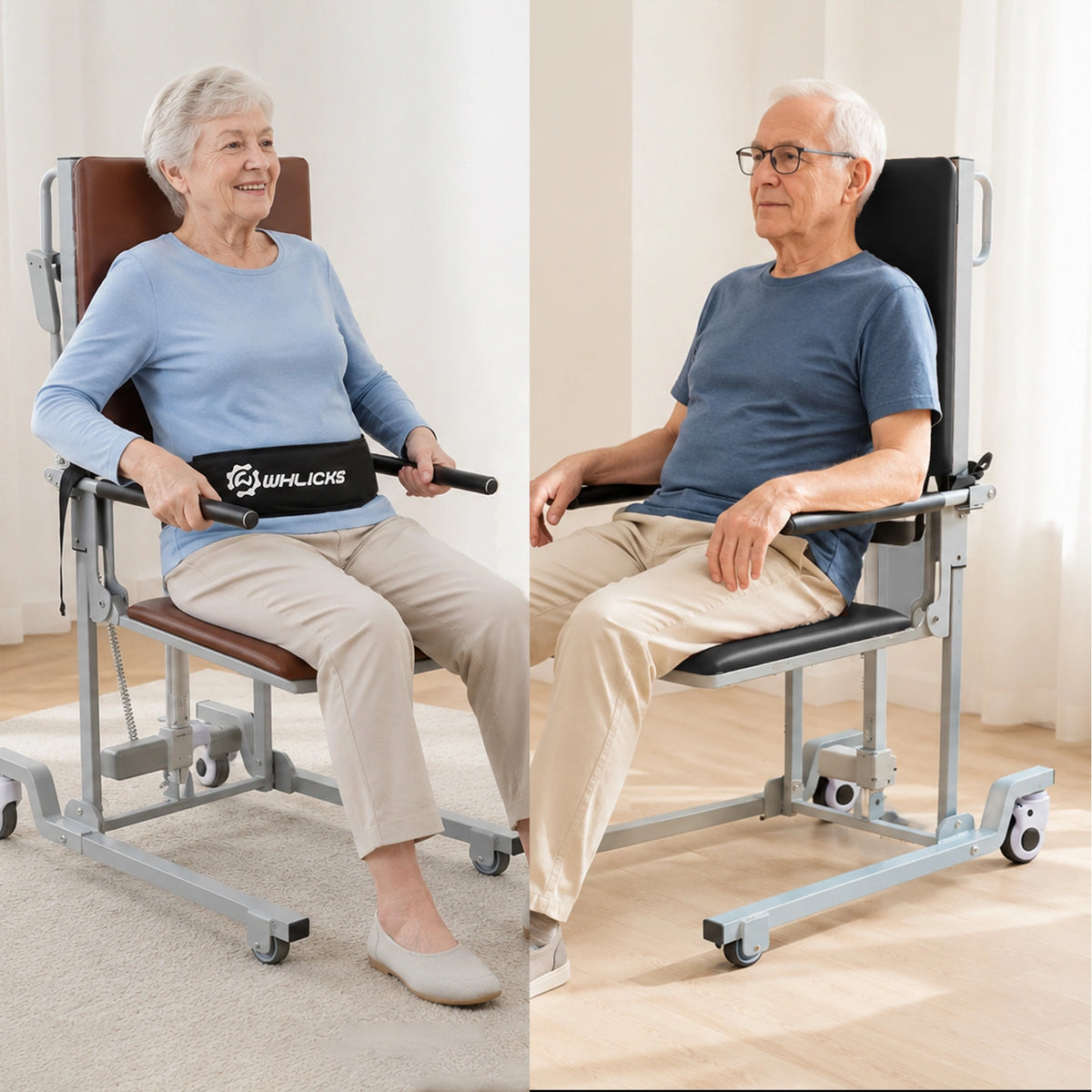 Electric Floor Lift Chair, Height-Adjustable Patient Transfer Chair, 330 lb