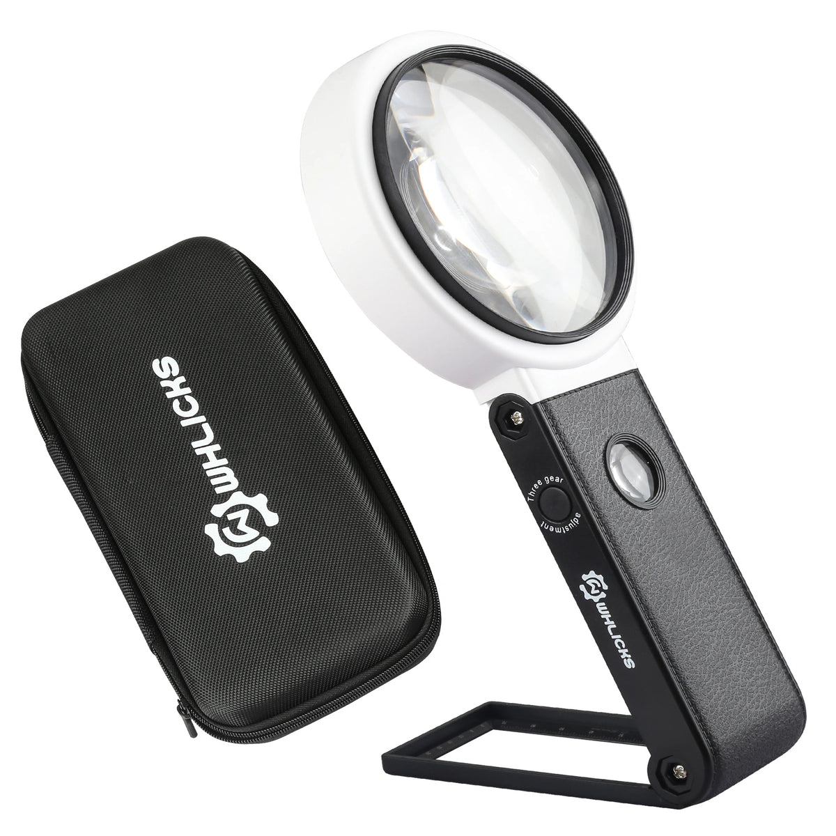 10X/25X Magnifying Glass with Light & Foldable Stand, 32 LEDs