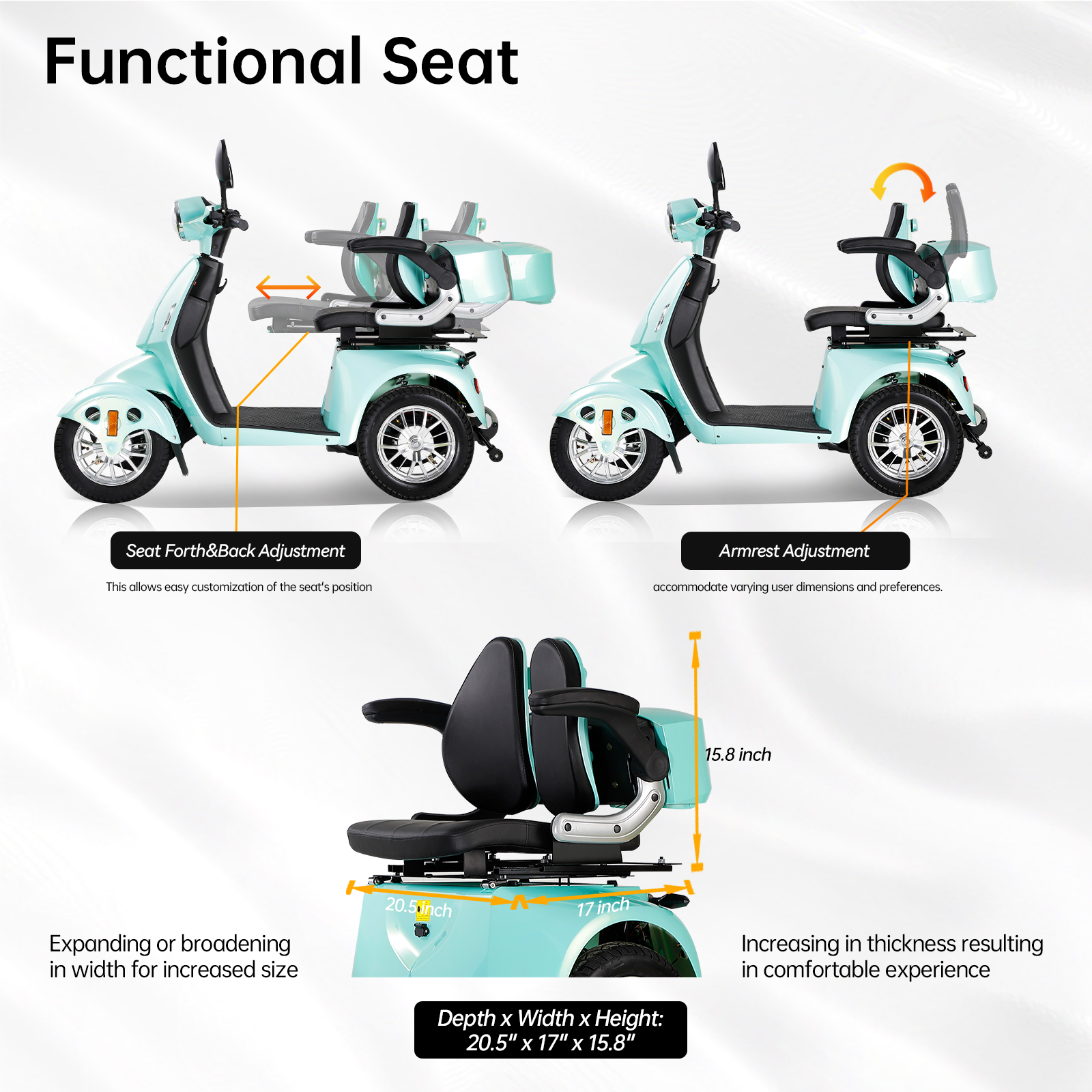 Mobility Scooters for Seniors All Terrain Heavy-duty Long Range Power Travel Scooter