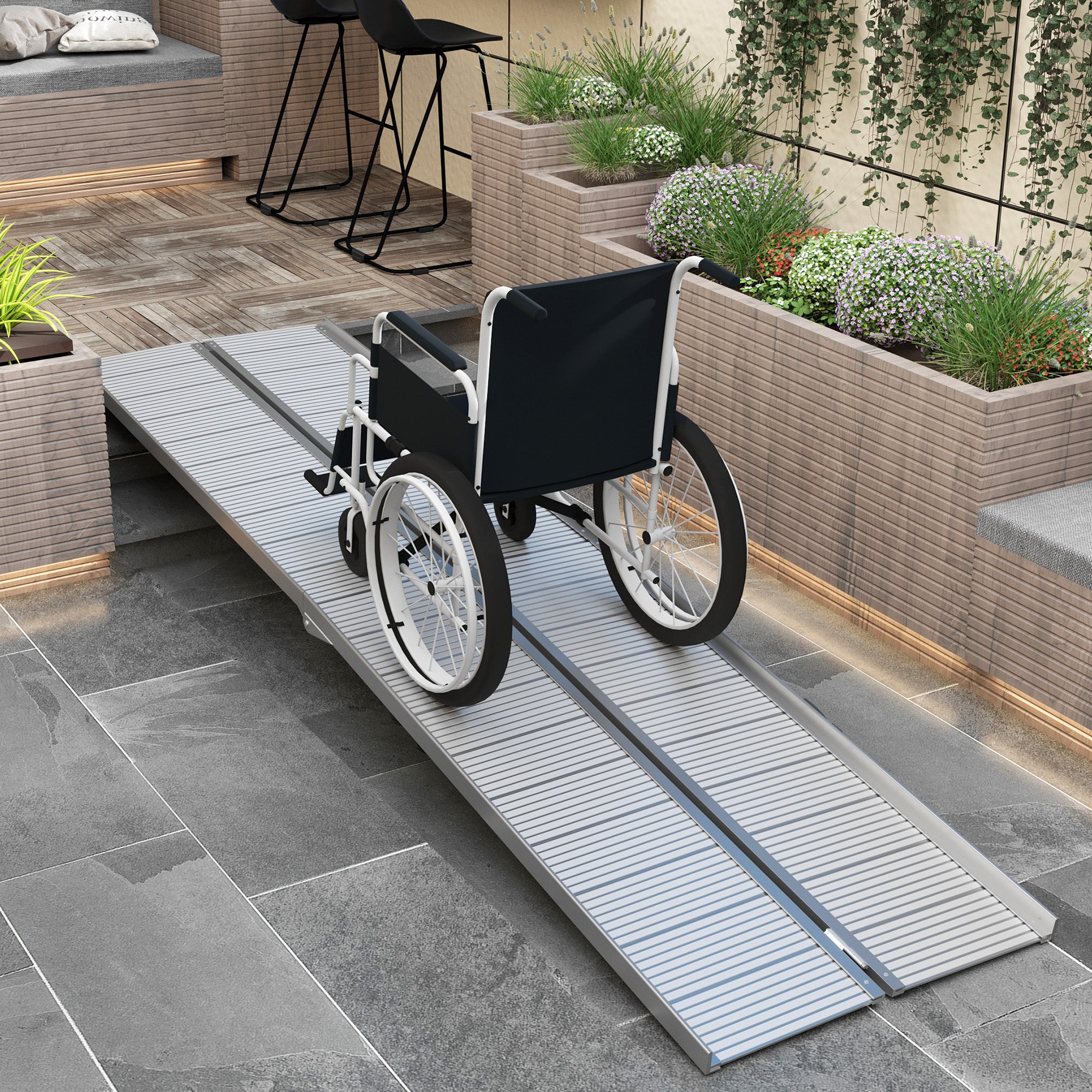 Portable Wheelchair Ramp – 10ft Foldable Aluminum Ramp for Home & Vehicles